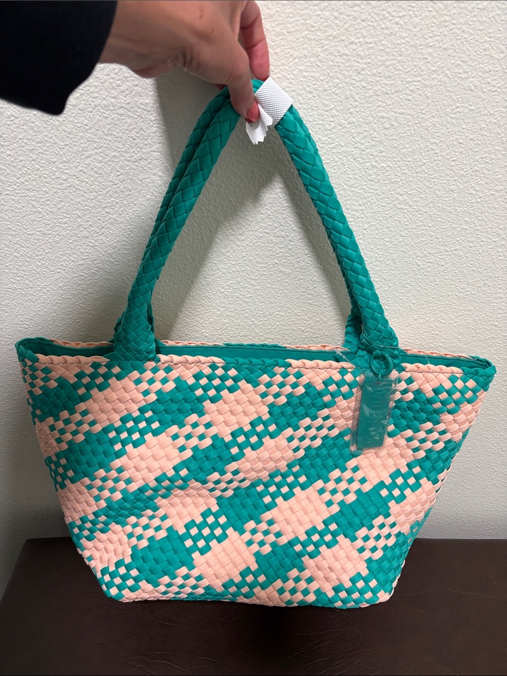 Wildfox Tote Bag in Teal and Light Pink NWT
